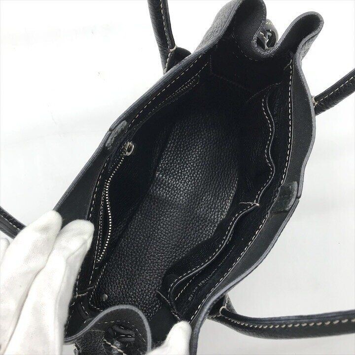 Tods Black Leather Shoulder Hand Bag Tote Purse Women Italy Luxury 27cm 19cm