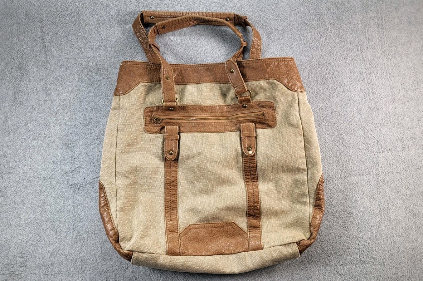 Converse All Star Distressed Bag Purse Canvas Leather Magnetic Close See Photos