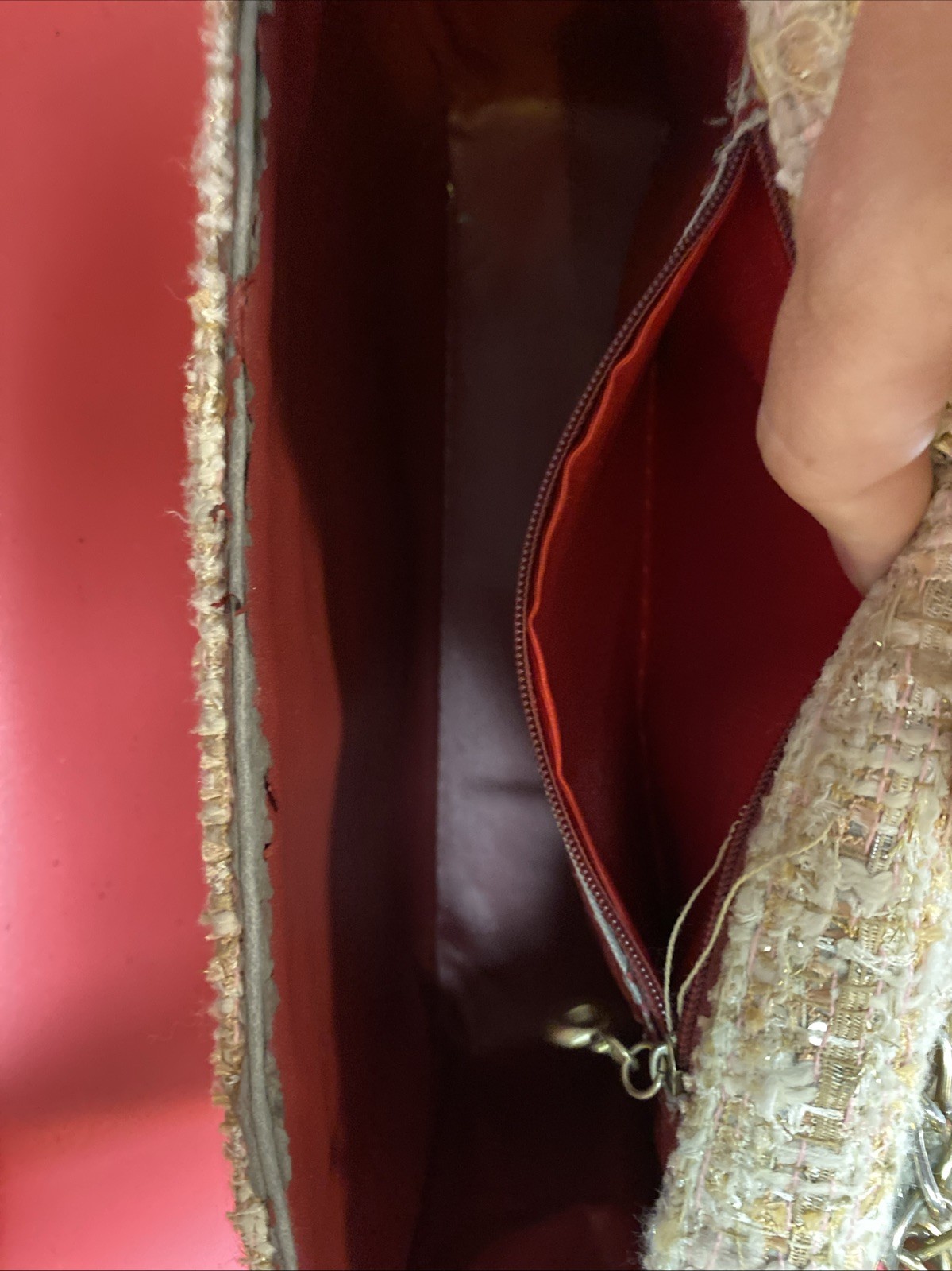 Fabric Gold Beige Satchel Small