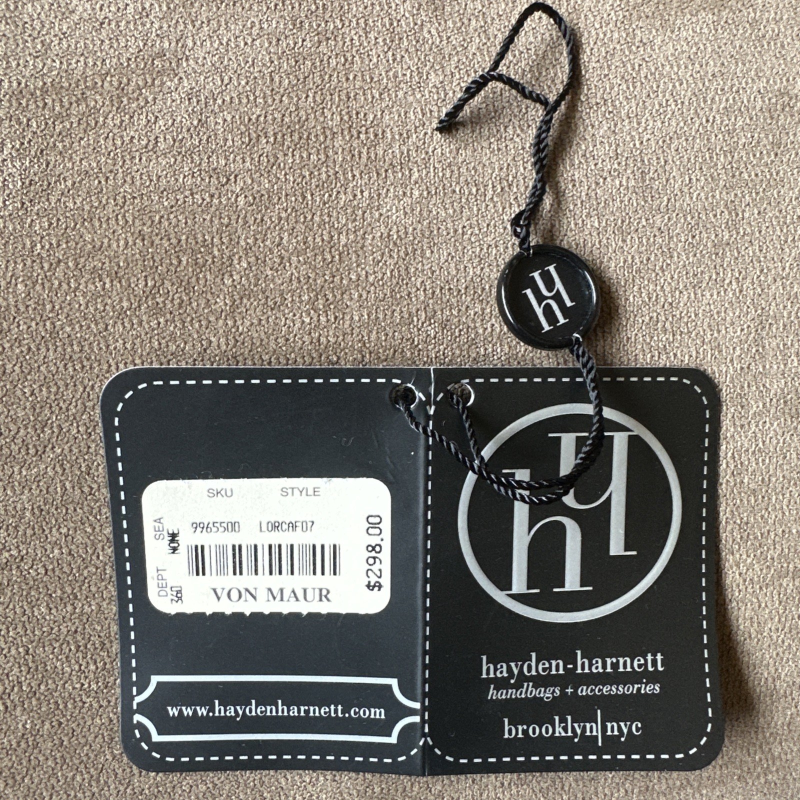 Hayden Harnett Handbag Black Early 2000’s Style #LORCAF07, Dust bag & Handtag.