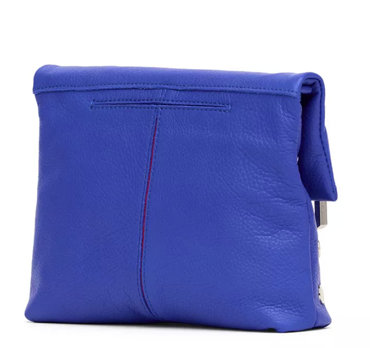 NWT Hammitt VIP Medium Deep Water Blue Silver Crossbody Clutch Bag Purse $425