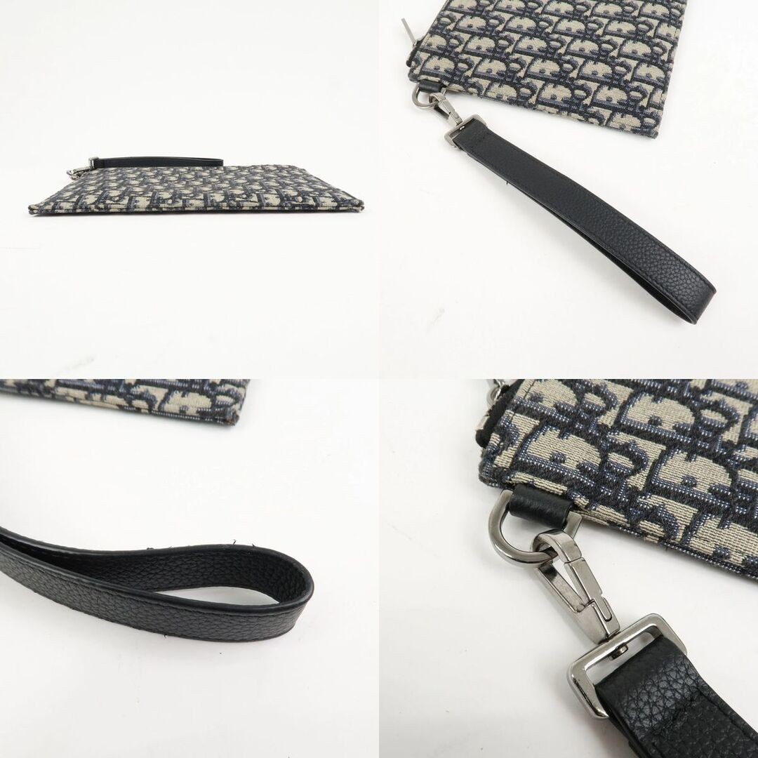 Excellent Condition Dior Oblique Jacquard Clutch Bag Pouch 22 BO 0261 Oblique Na