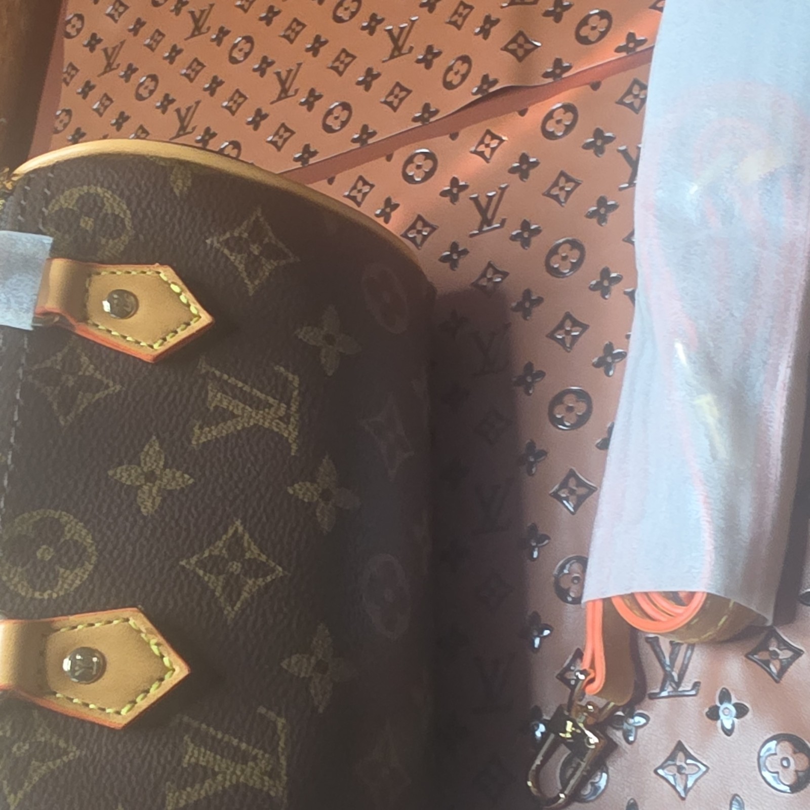 Louis Vuitton Monogram Small Brown Top Handle Zip Bag w/ Detachable Strap