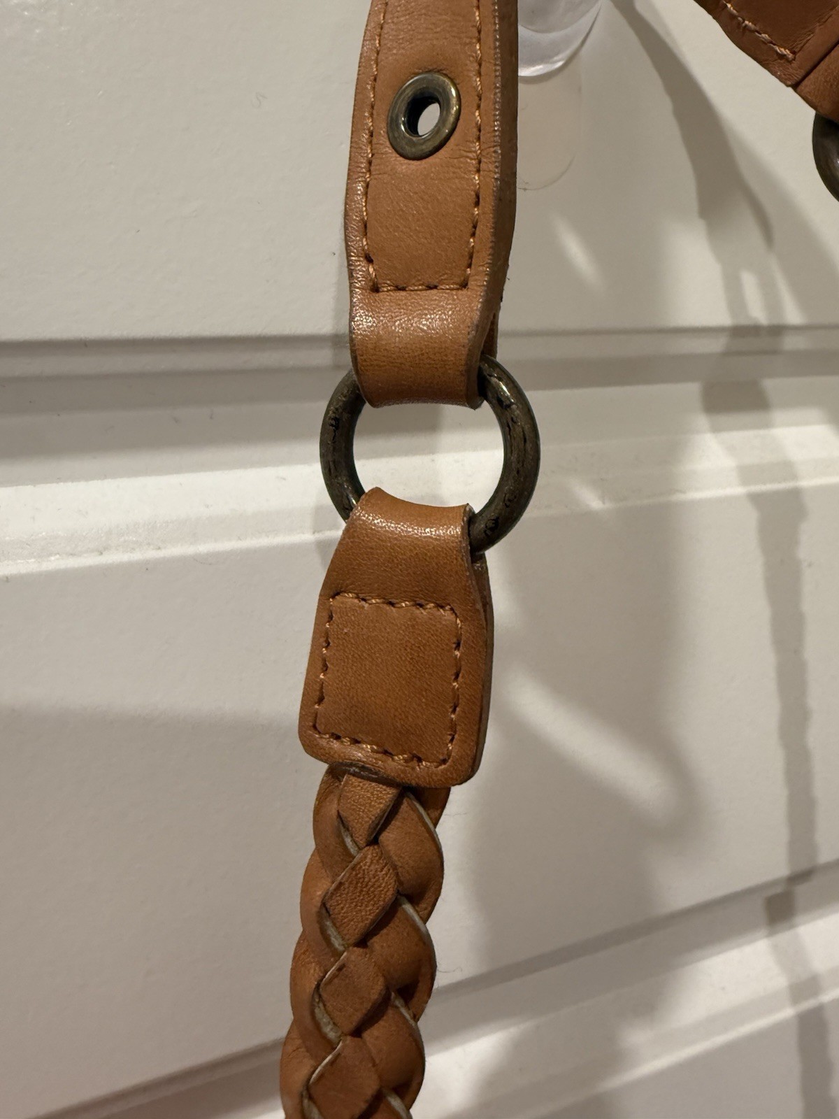 Kate Moss for Longchamp Vintage Brown Leather Crossbody Bag with Braided Strap