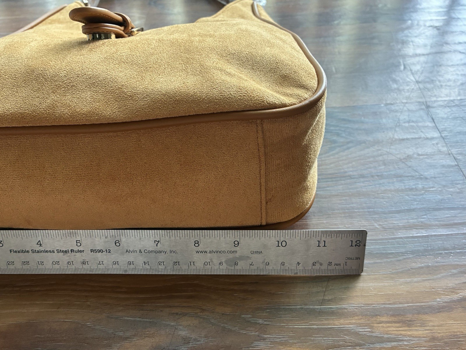 Light Brown Faux Suede Shoulder Bag With Magnetic Closure Saddle Bag Y2K Satchel