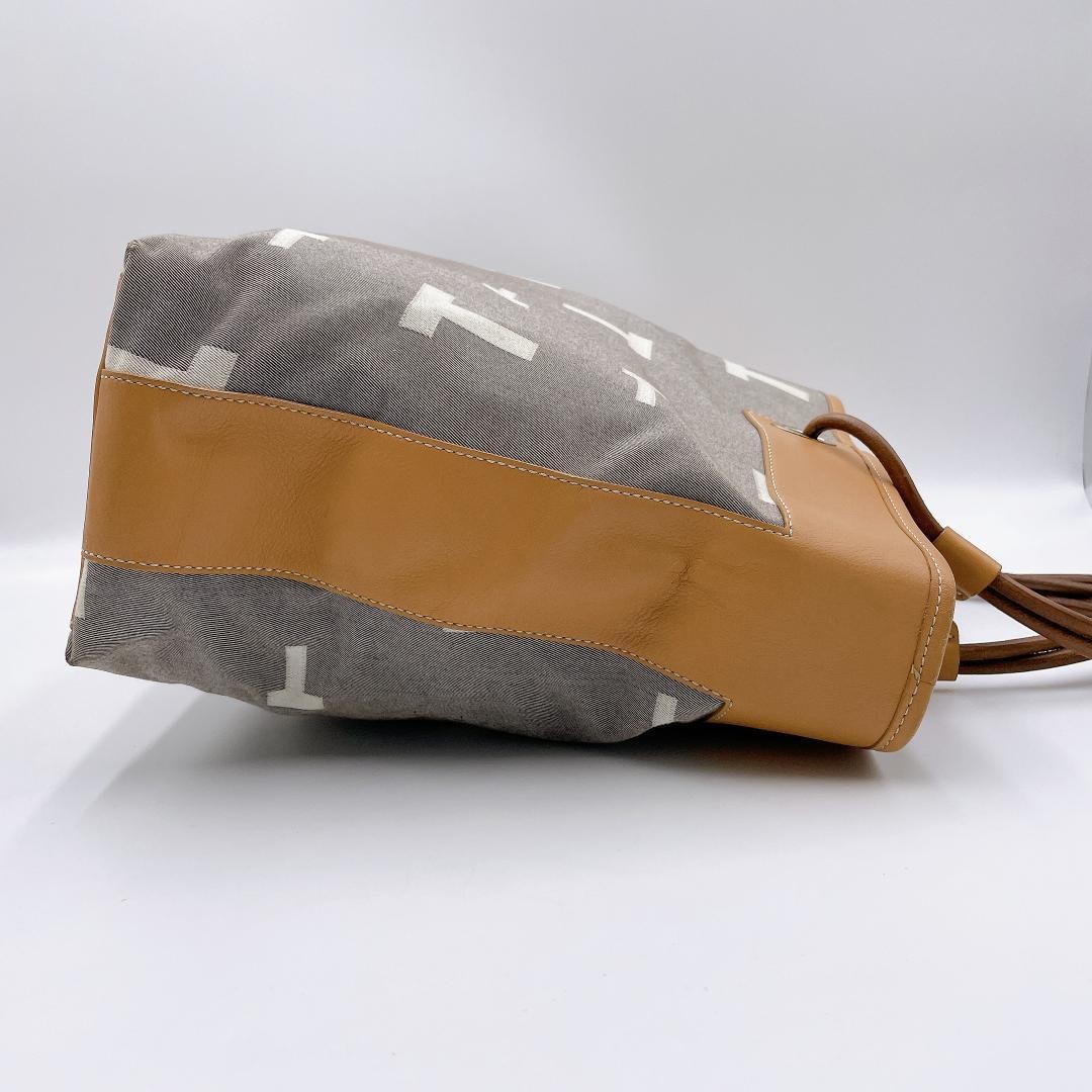 Tod’s Tote Bag Three-Layer Canvas Leather T Logo h472 Japan 079585