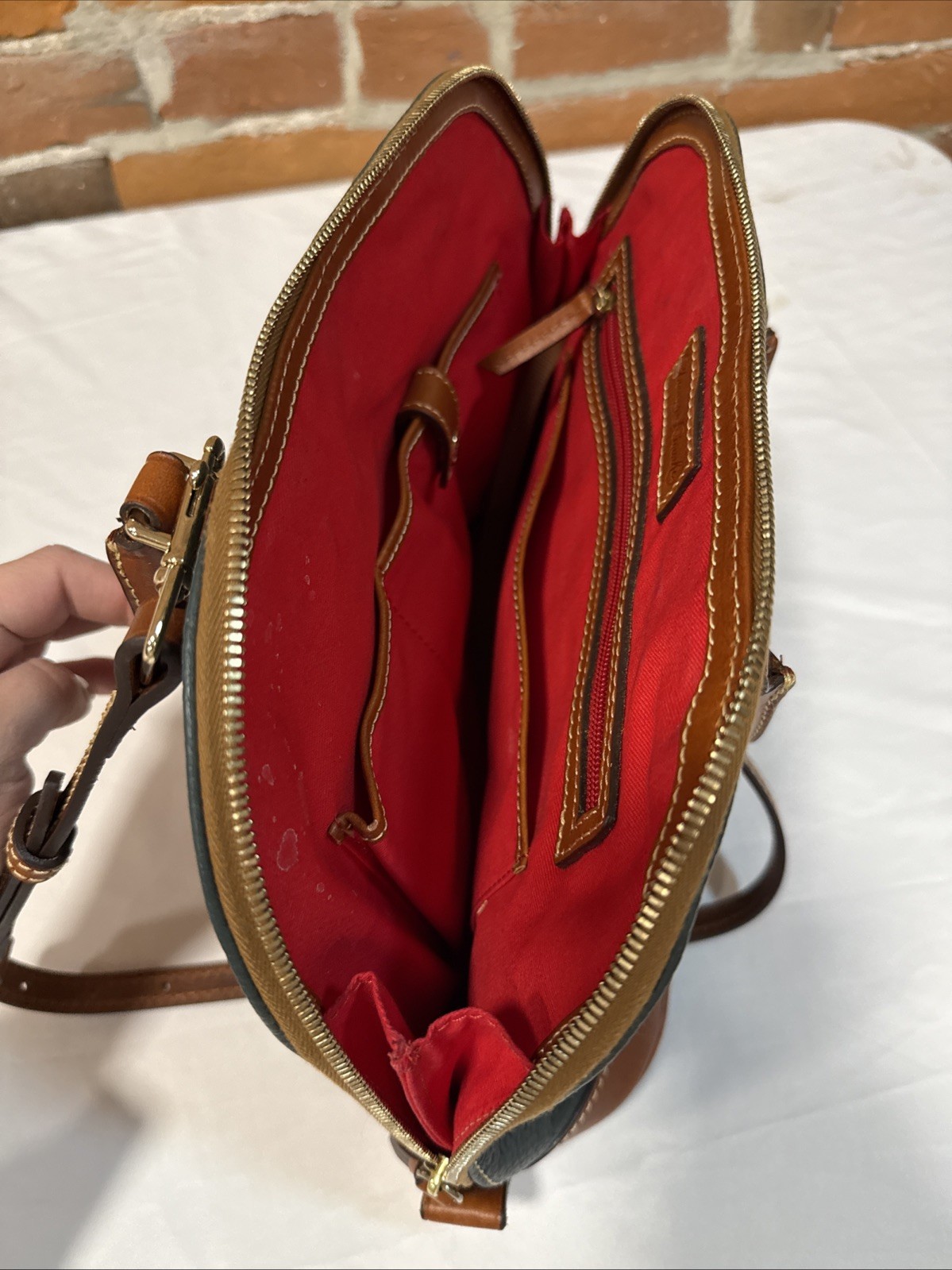 Dooney & Bourke Bitsy Bag Forest Green New with Tags Pebble Grain w/Vacchetta