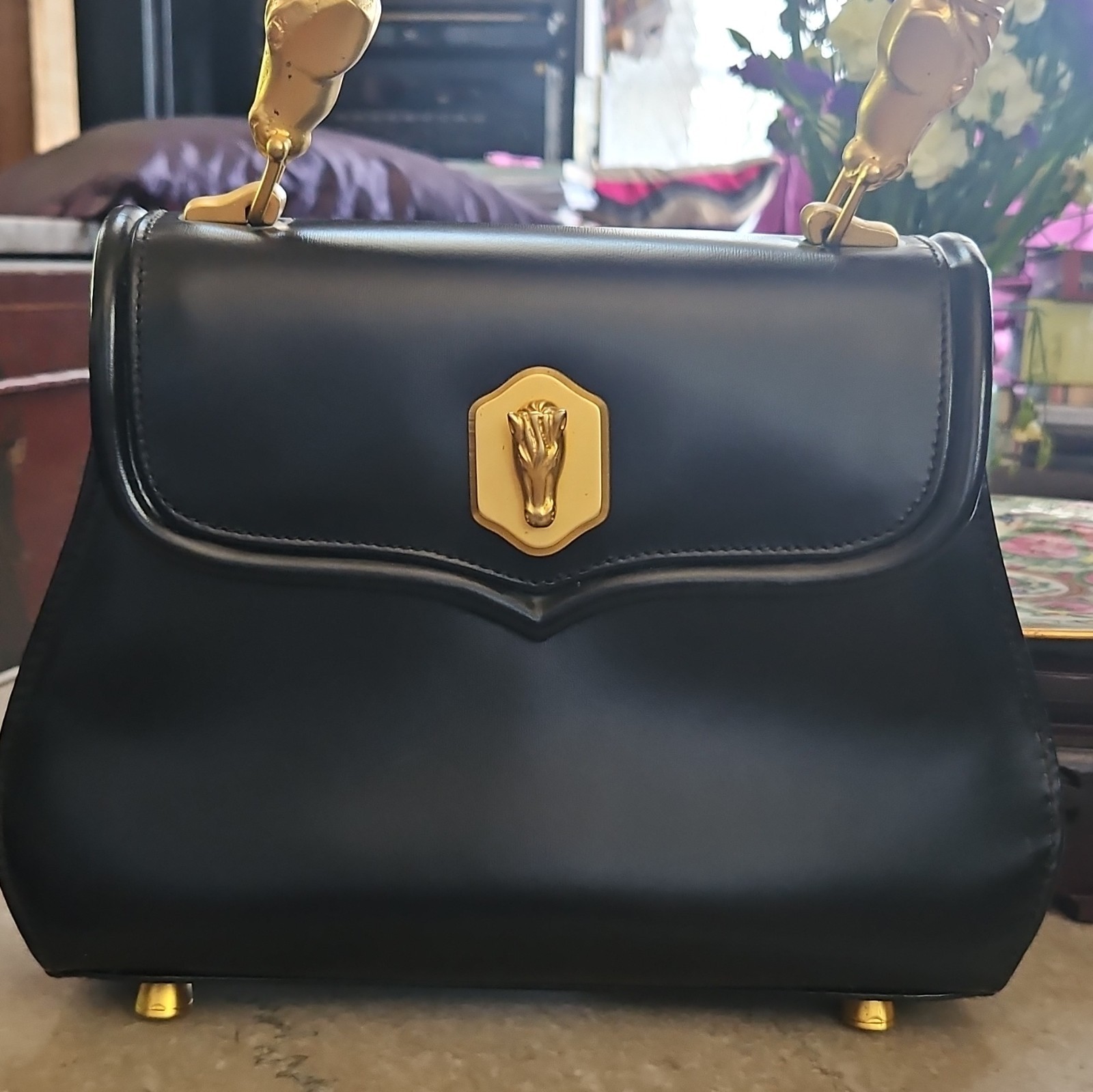 SISO Made In Italy Women’s Black LeatherTop Handle Equine ’90s Year Of The Horse