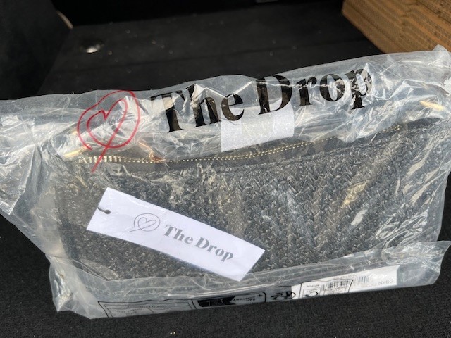The Drop Women’s Melanie Small Shoulder Bag, Black Straw, One Size. NEW SEALED!!