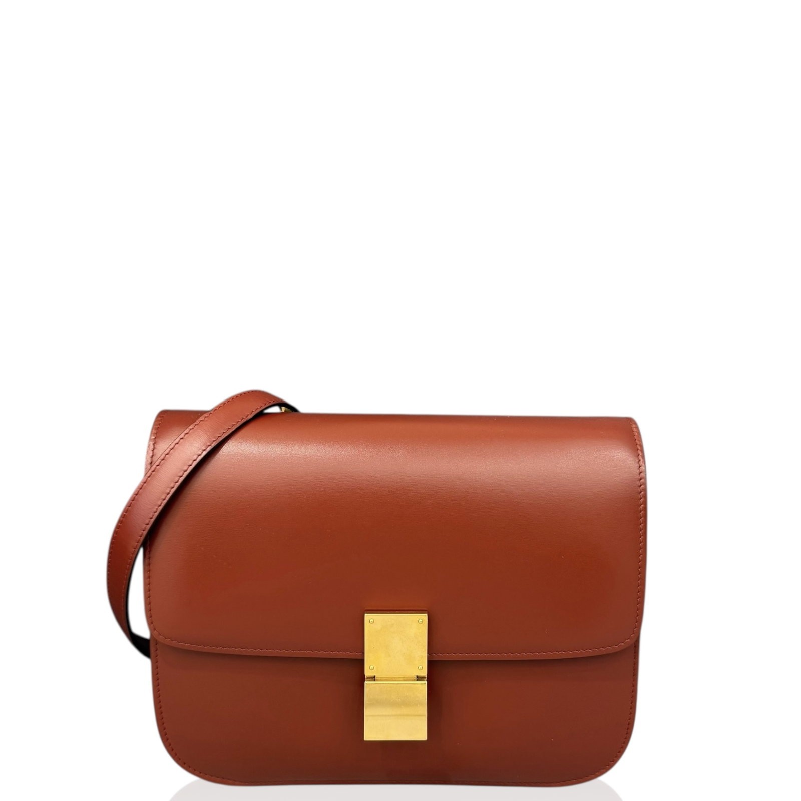 Celine Medium Classic Box Red Smooth Calfskin (sy012626d0)