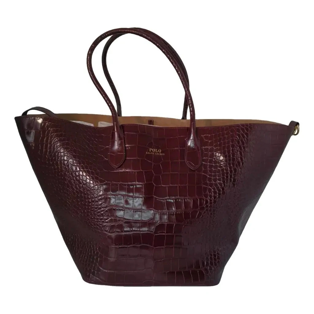 Polo Ralph Lauren Medium Embossed Bellport Tote- Vintage Bordeaux