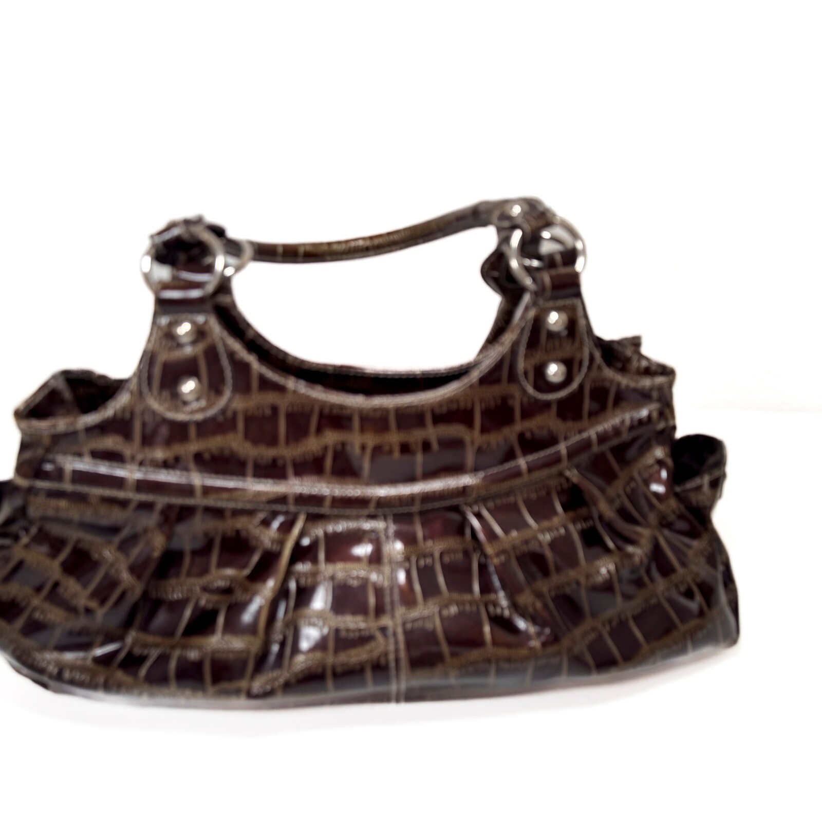 Sag Harbor Satchel Bag Faux Crocodile Leather Shoulder Bag Purse
