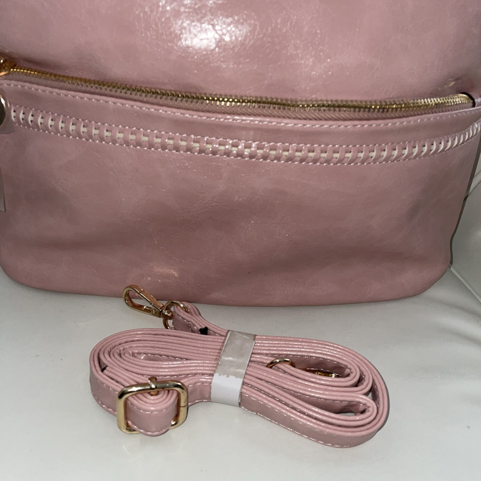 MKF MIA K Faux Leather Shoulder Tote Sachel Bag Purse Gray&White Large NWT