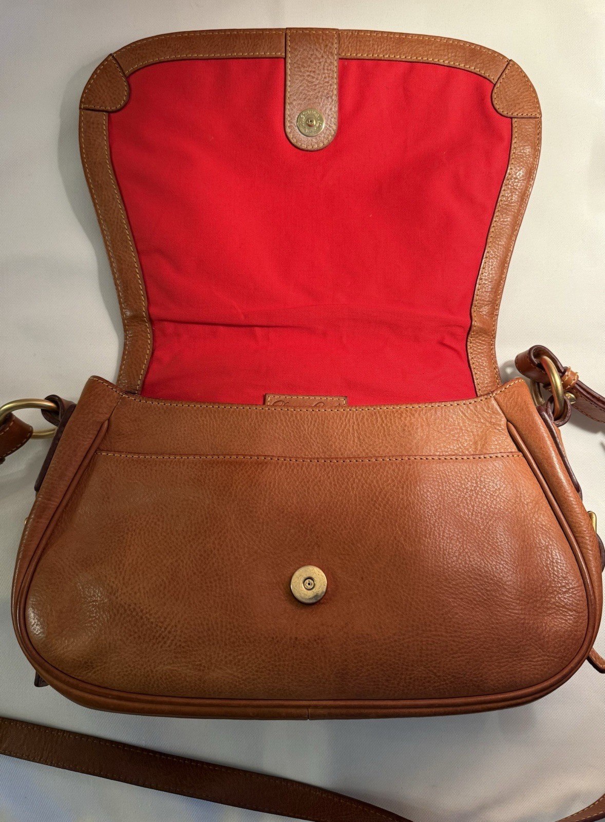 Vintage Dooney & Bourke Equestrian Leather Saddle Shoulder Crossbody Bag