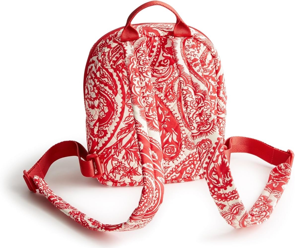 Vera Bradley Women’s Premium Cotton Mini Banbury Backpack, Paisley Key, One Size