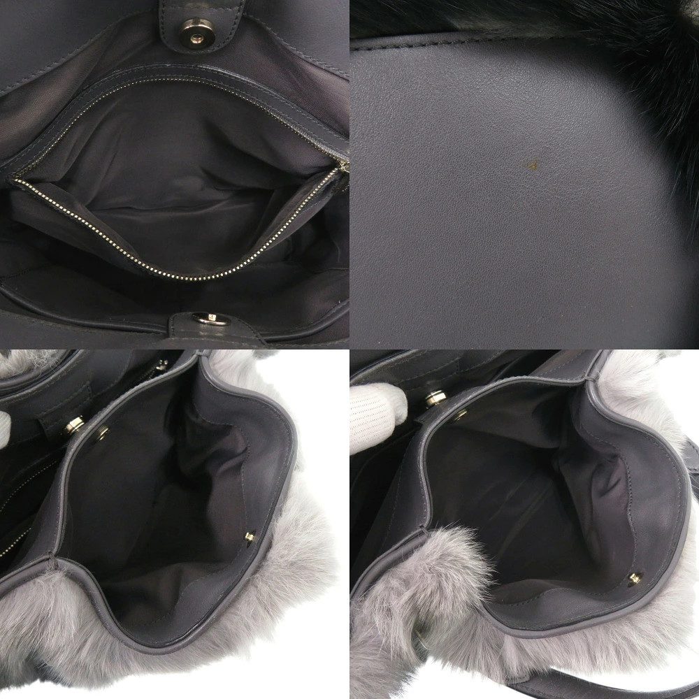 Tod’s 2way Leather Black / Gray Women’s Bag #LTB1656