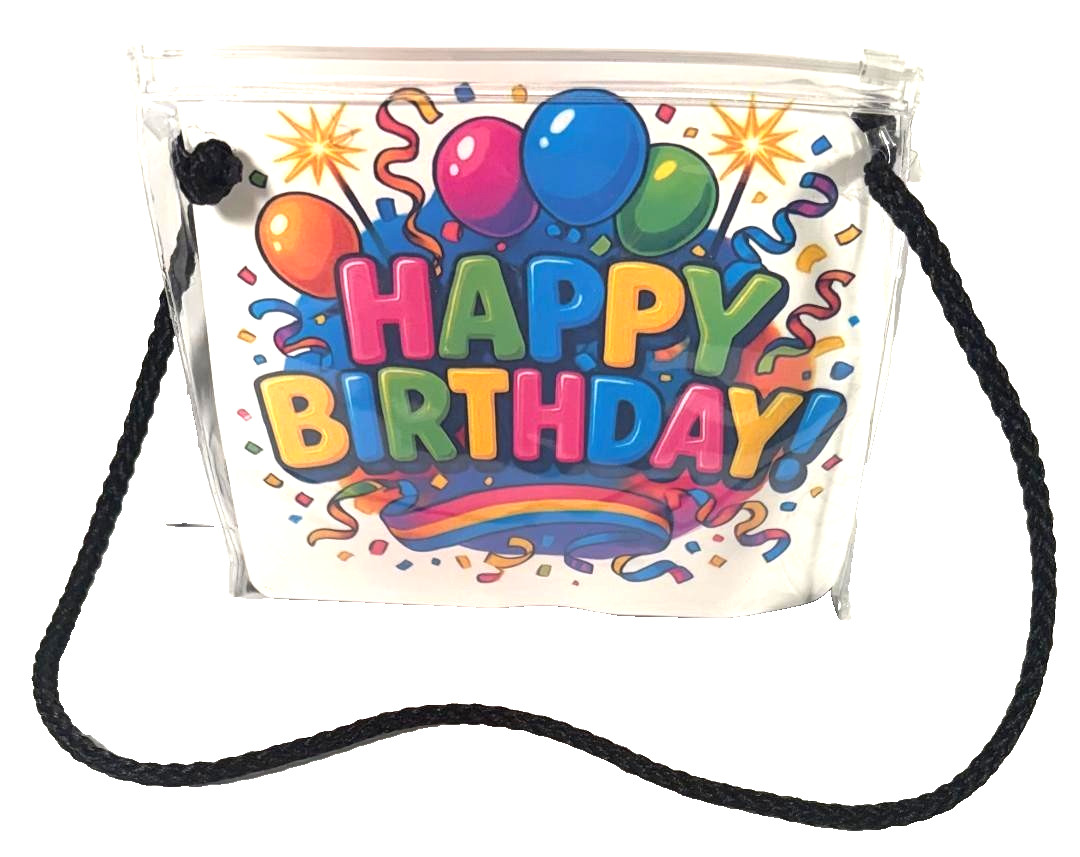 HAPPY BIRTHDAY FUN HANDBAG! – PERSONALIZE BACK w/Photos, Text, Images, ANYTHING!