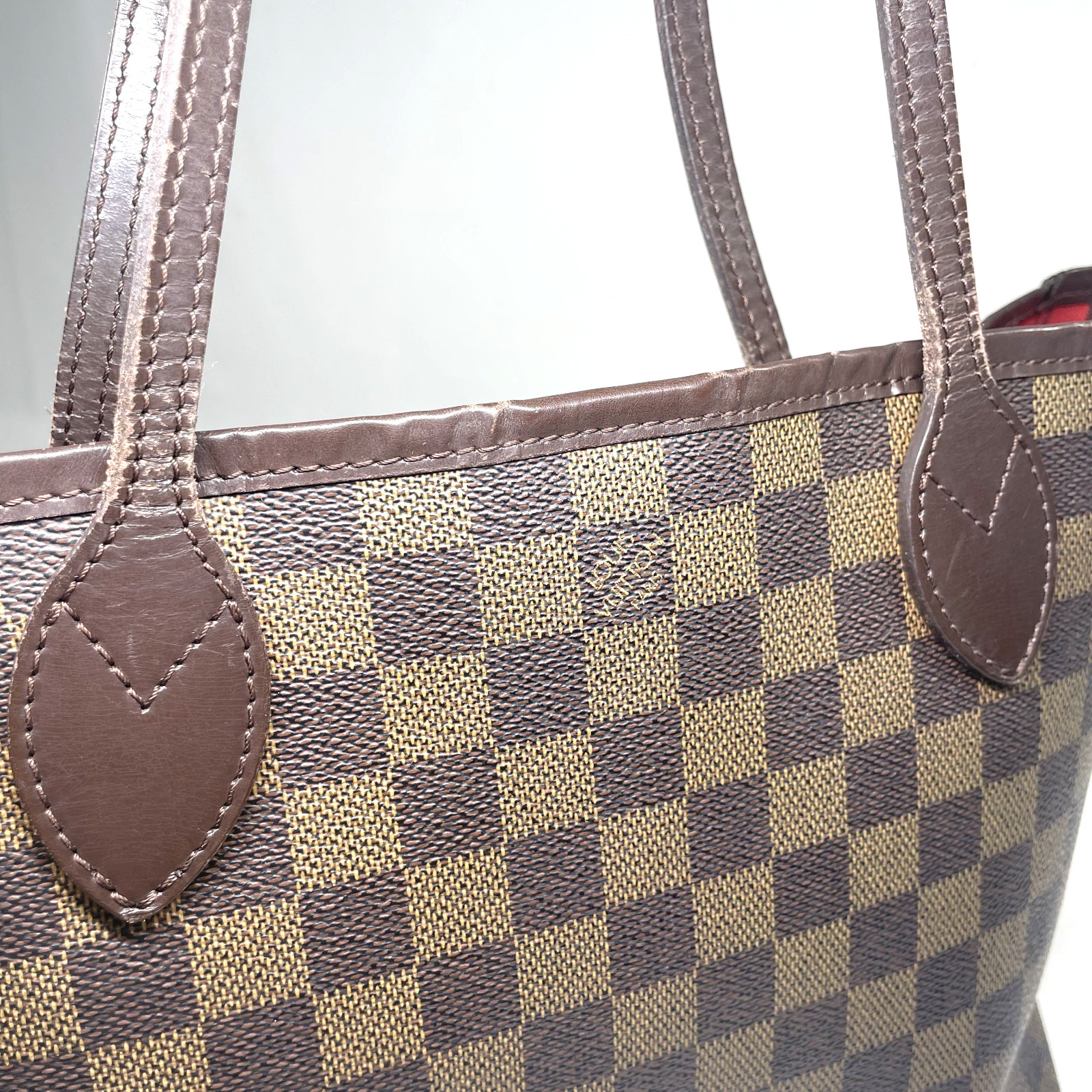 LOUIS VUITTON Neverfull PM N51109 Damier Ebene Tote Shoulder Bags Authentic