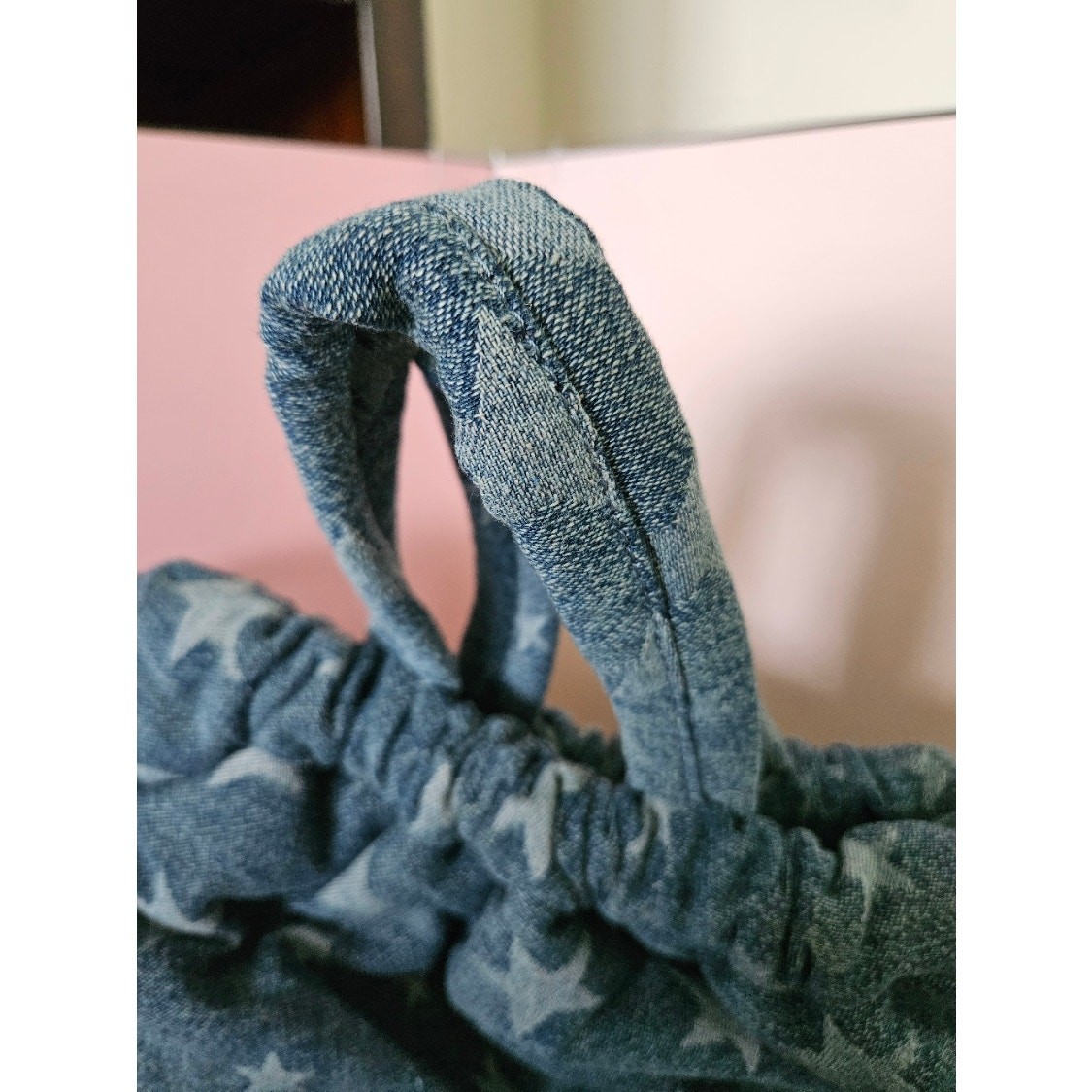 Wildfox Denim Drawsting Tote Bag/Backpack