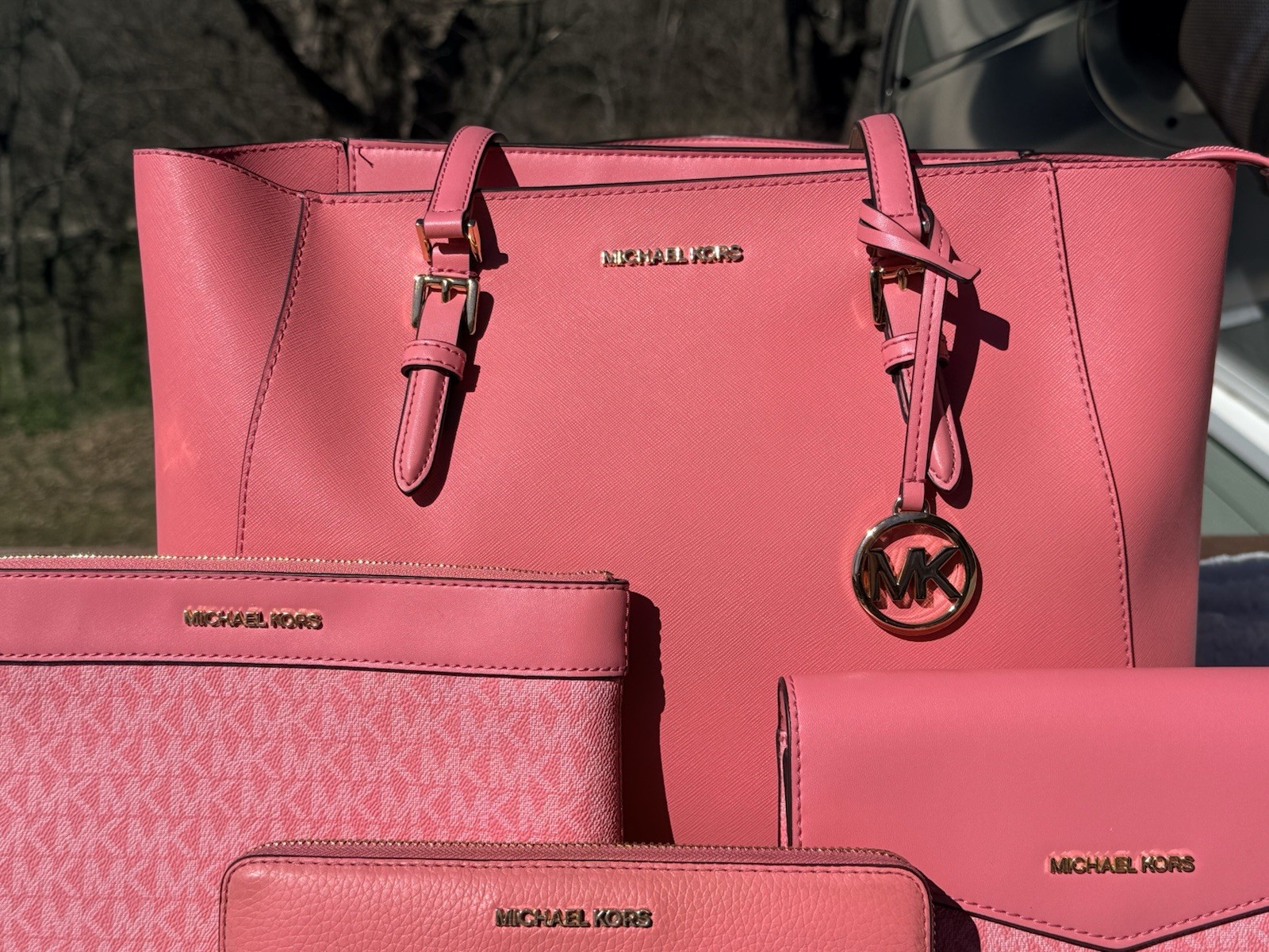 Michael Kors Charlotte Large 3-in-1 Signature Logo Tote Bag With A BONUS Wallet