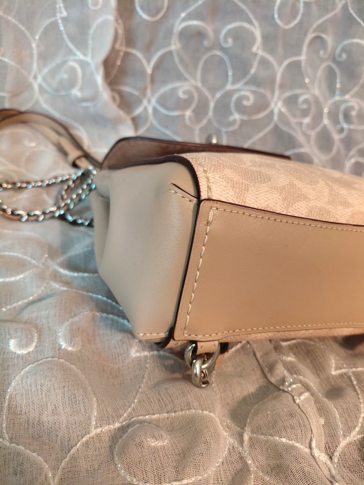 Coach 2019 Parker Signature Beige Convertible Mini Backpack