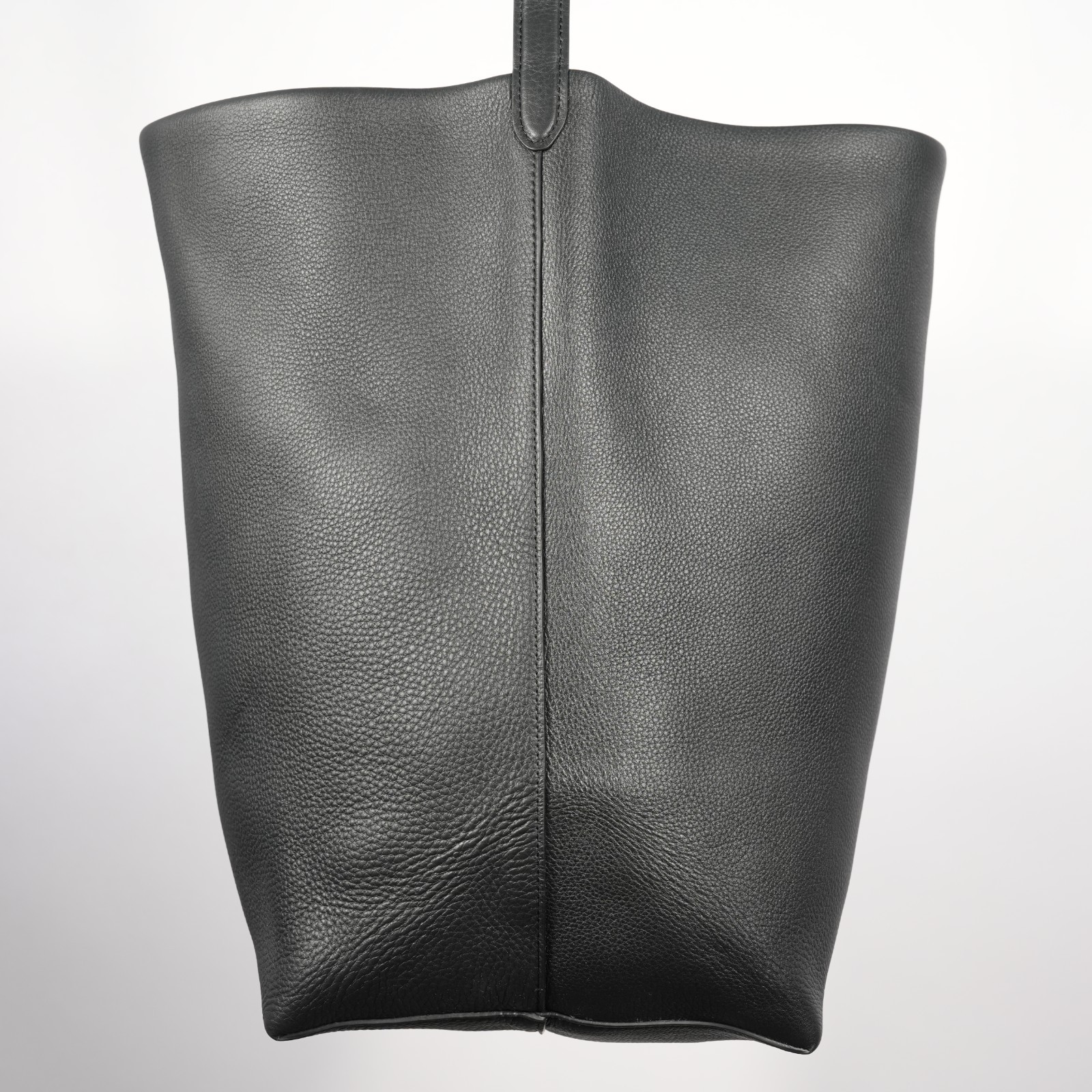 The Row Black Grained Calfskin Leather Large NS Park Tote Bag