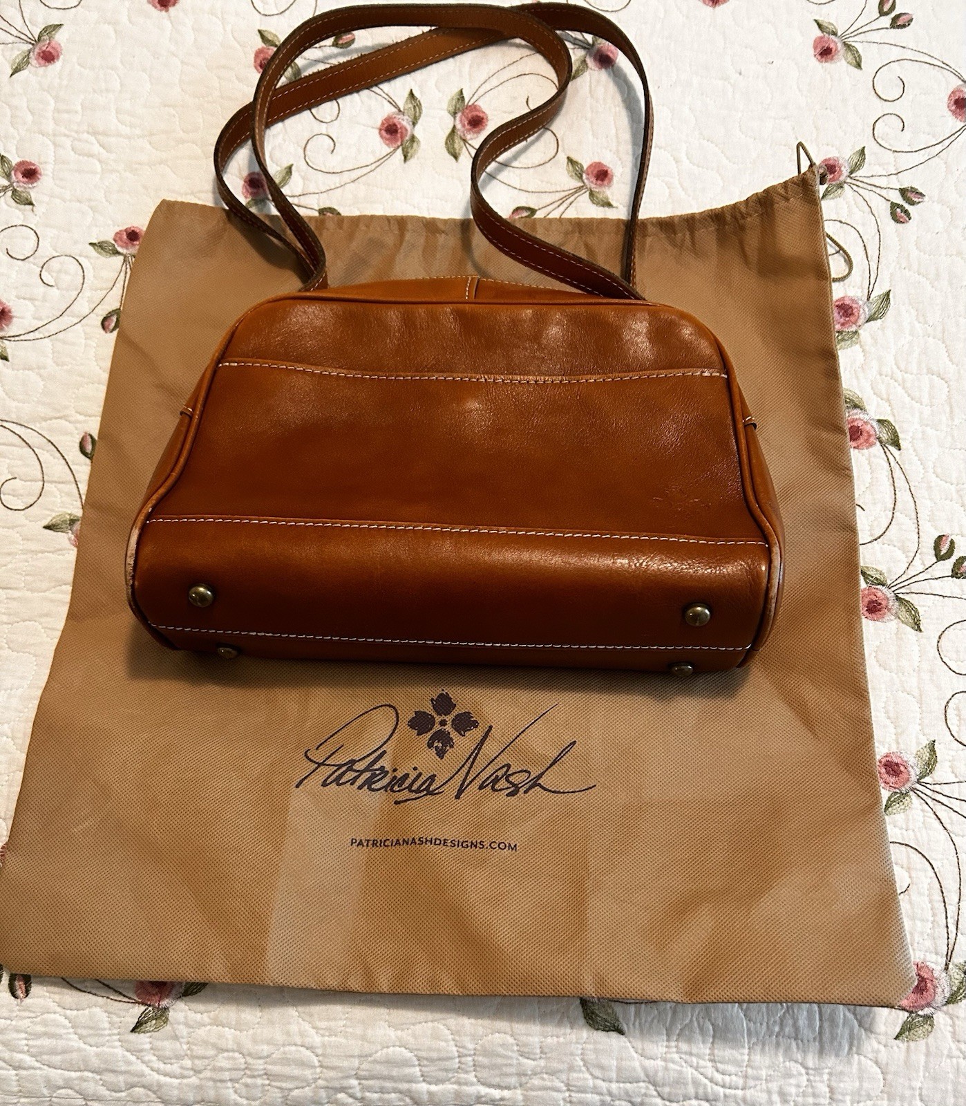 Patricia Nash Butterscotch Leather Handbag/shoulder Bag Pre-owned