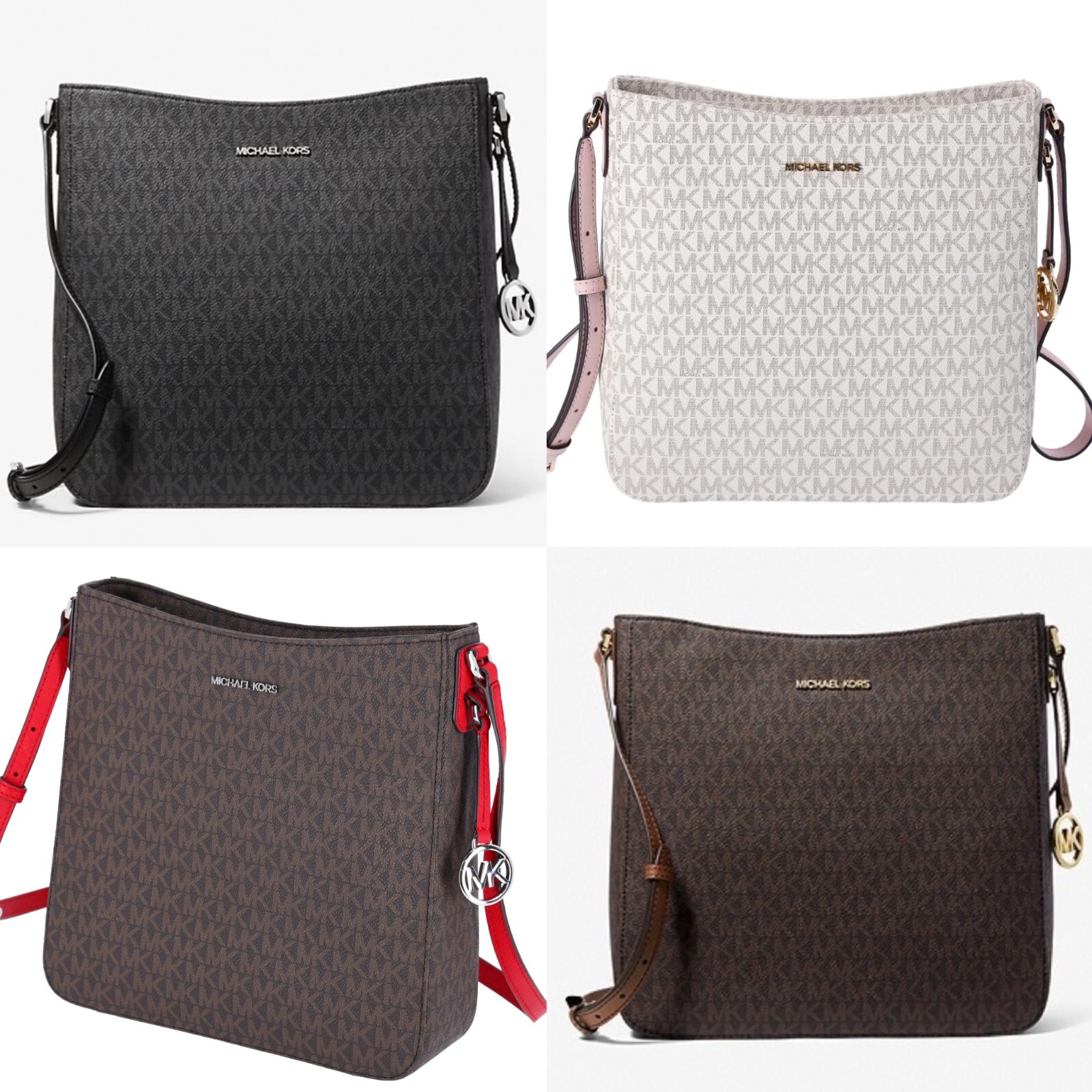 Michael Kors Jet Set Large Messenger Bag Crossbody MK Signature