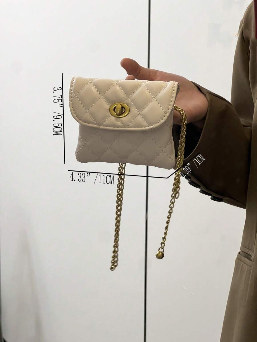 Mini Rhombus Waist Bum Bag Women Spiked Detachable Chain Crossbody Shoulder