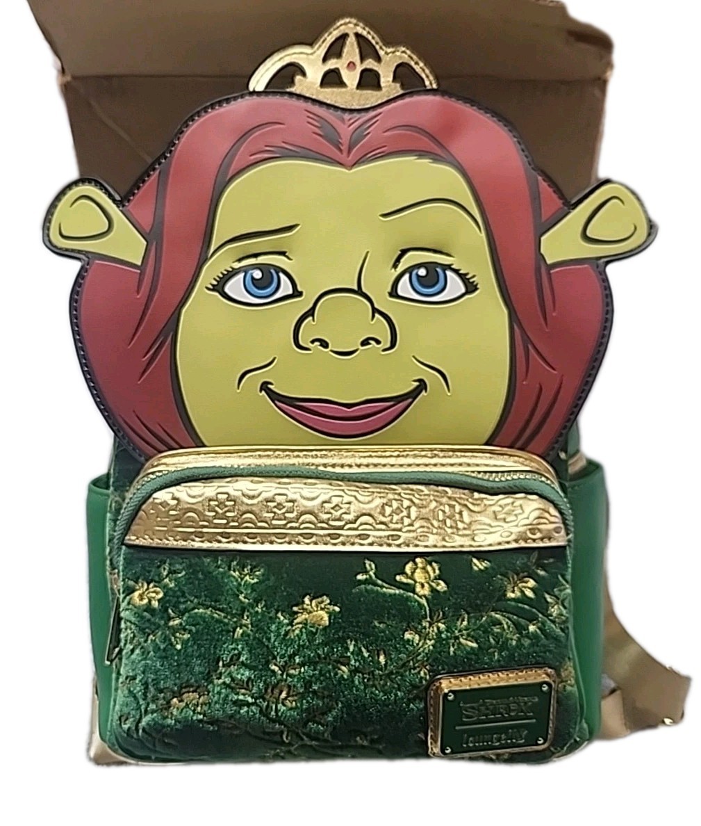 Loungefly Shrek Princess Fiona Green Gold Mini Backpack Bag New Prince Charming