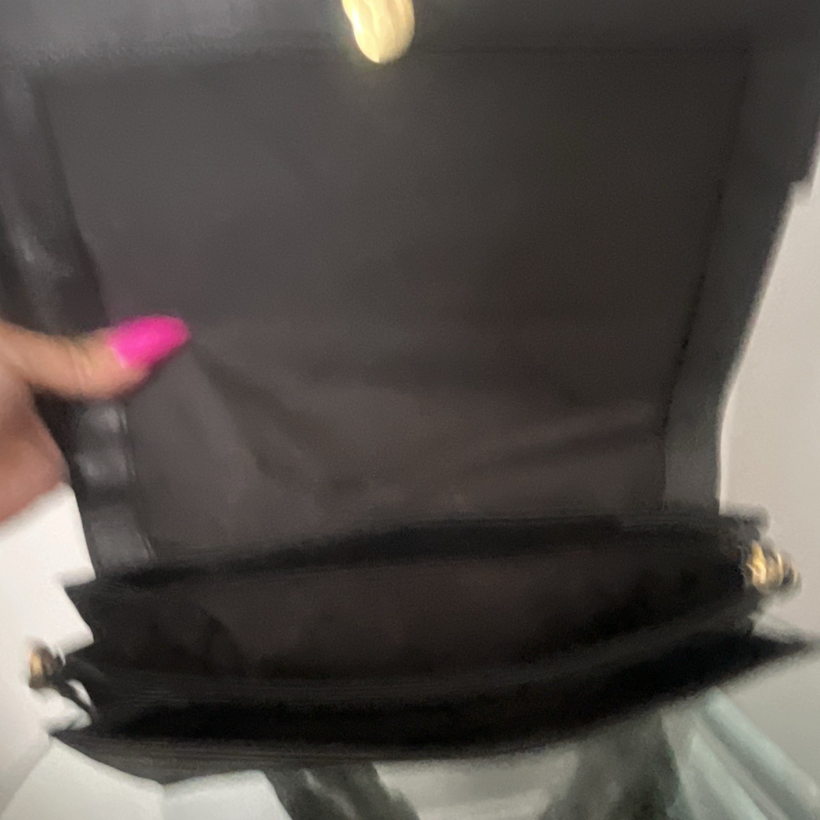 Donna Karan Black Bow Clutch Convertible Crossbody Detachable Strap Gold