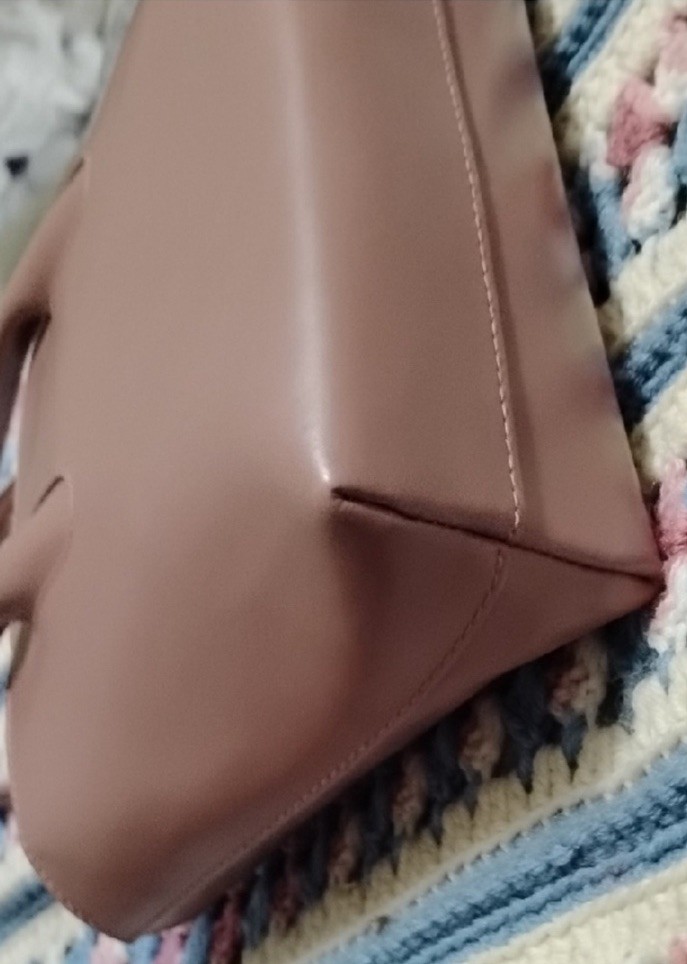 Furla Pink Mauve Leather Tote Bag Zip Top Double Handles NWOT