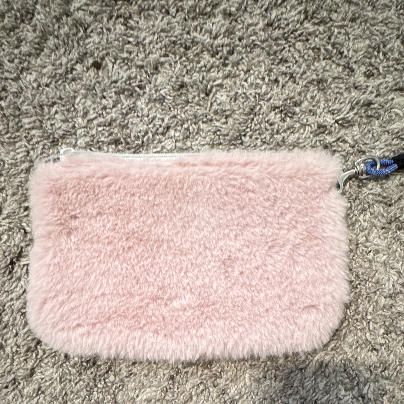 KAVU Pink Zip Wristlet Pouch w/ Blue Wrist Strap