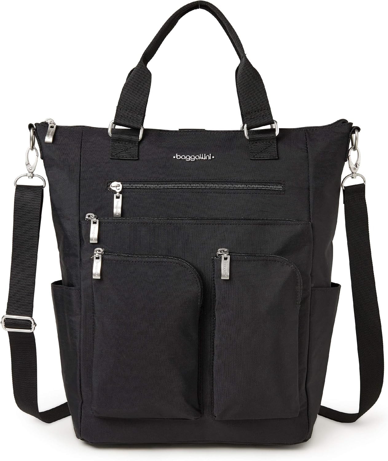 Baggallini All Set 3-in-1 Tote Backpack – RFID Secure, Convertible, Lightweig