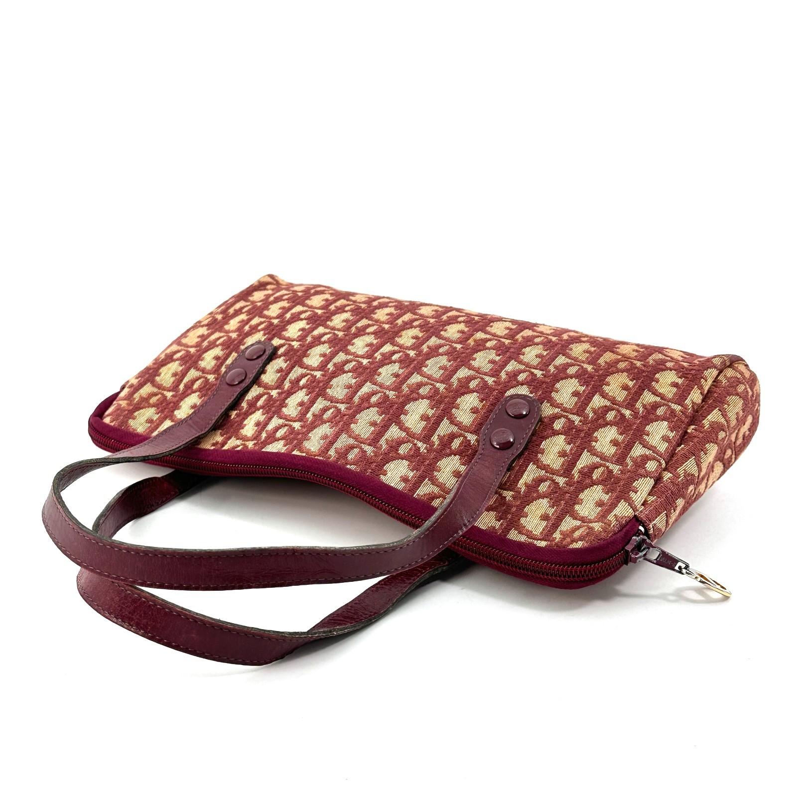 Christian Dior Vintage Trotter Handbag Bordeaux Red