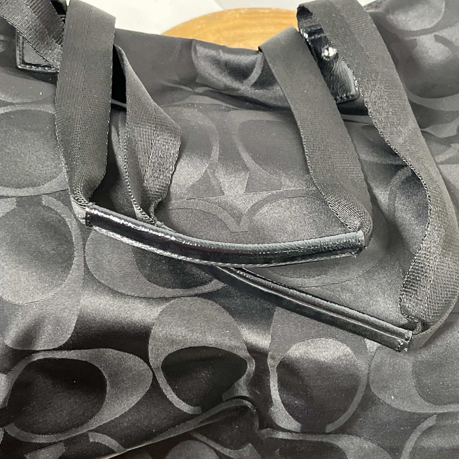 NWOT COACH Getaway Signature Nylon Packable Weekender Tote Black F77321