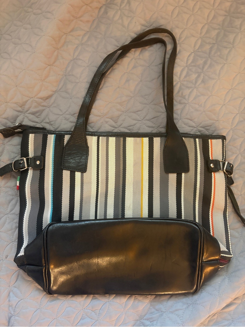 Striped Brandina Women’s Tote Bag Purse in Multi-Color