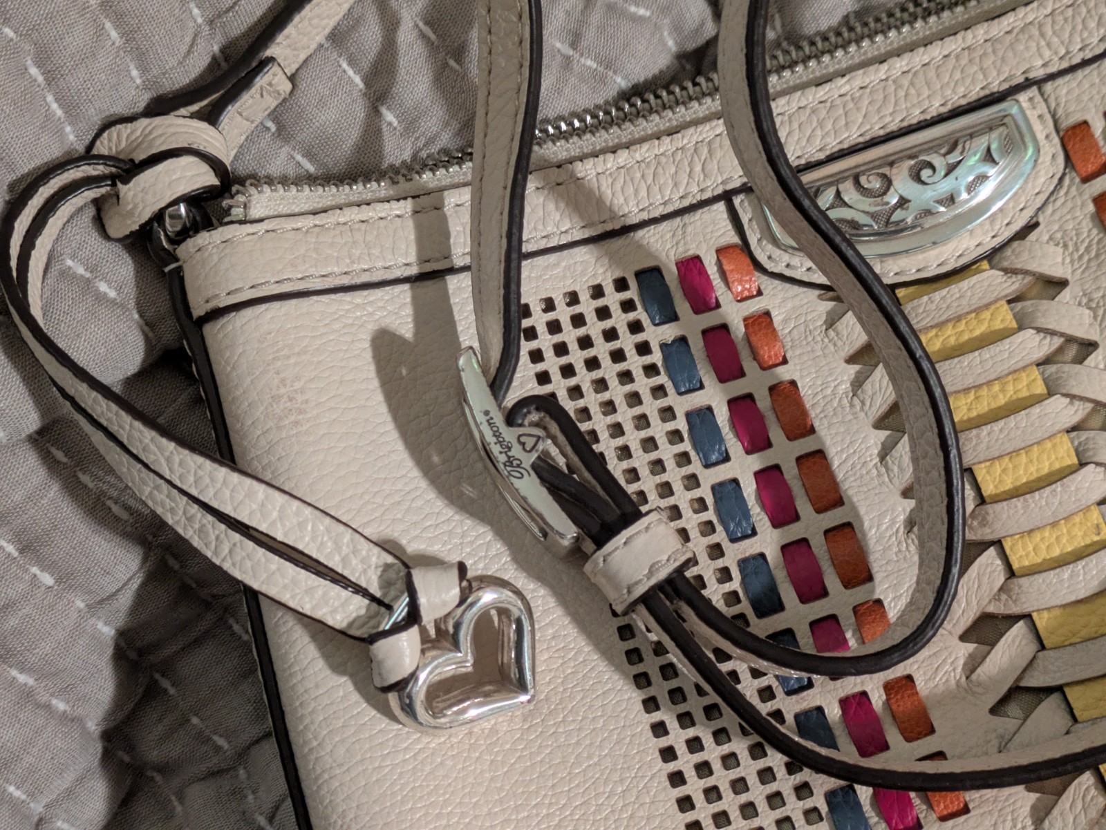 BRIGHTON ROBERTA ANDALUSIA COLLECTION WEAVED COLORFUL CROSSBODY
