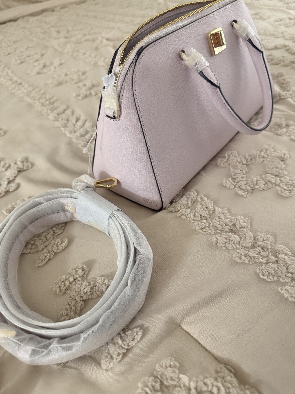 kate spade new york Purple Top Handle Satchel Zip Lined, Detachable Strap