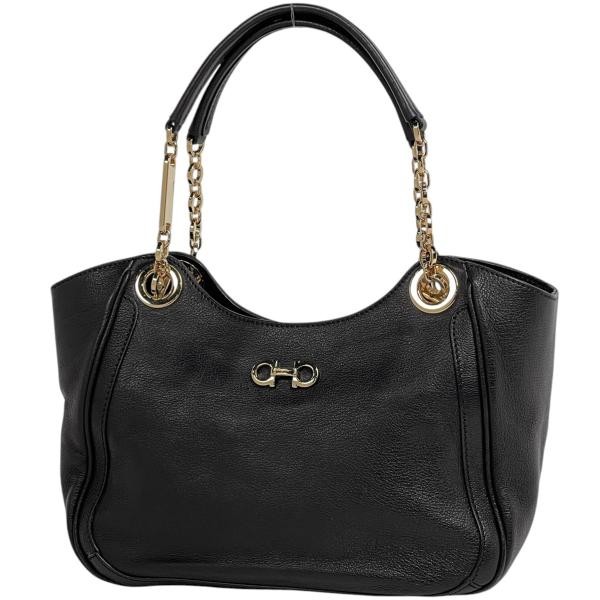 Louis Vuitton Gancini Chain Leather Black Tote Bag B992 #BS1810