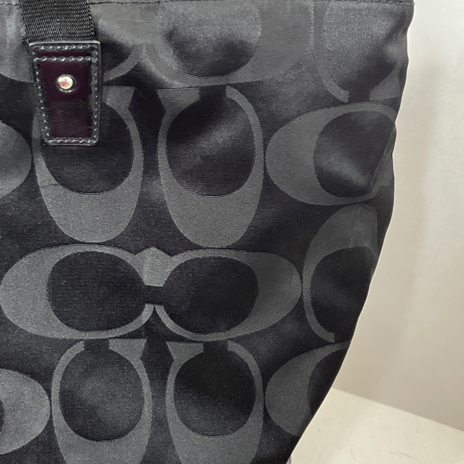 NWOT COACH Getaway Signature Nylon Packable Weekender Tote Black F77321