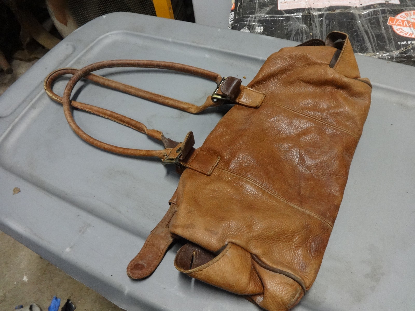 Brown Leather Handbag Shoulder bag Purse Unknown Brand
