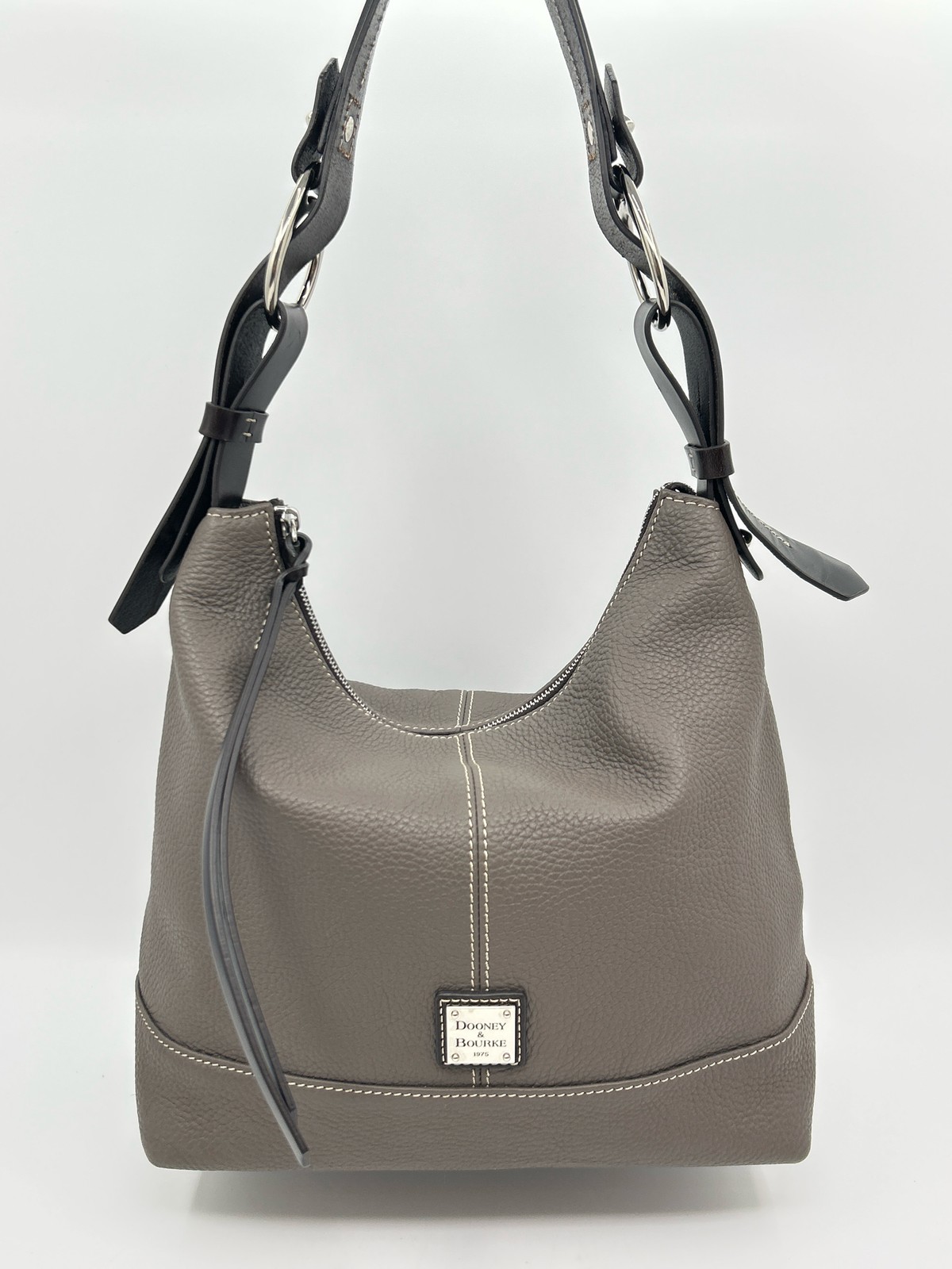 Dooney & Bourke Leather Shoulder Bag Mushroom Taupe Classic Women Purse
