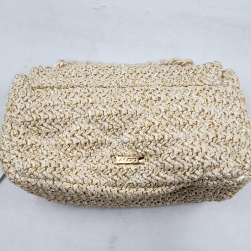 ALDO Goldensunn Small Mix Material Raffia Crossbody Bag Women’s One Size Natural