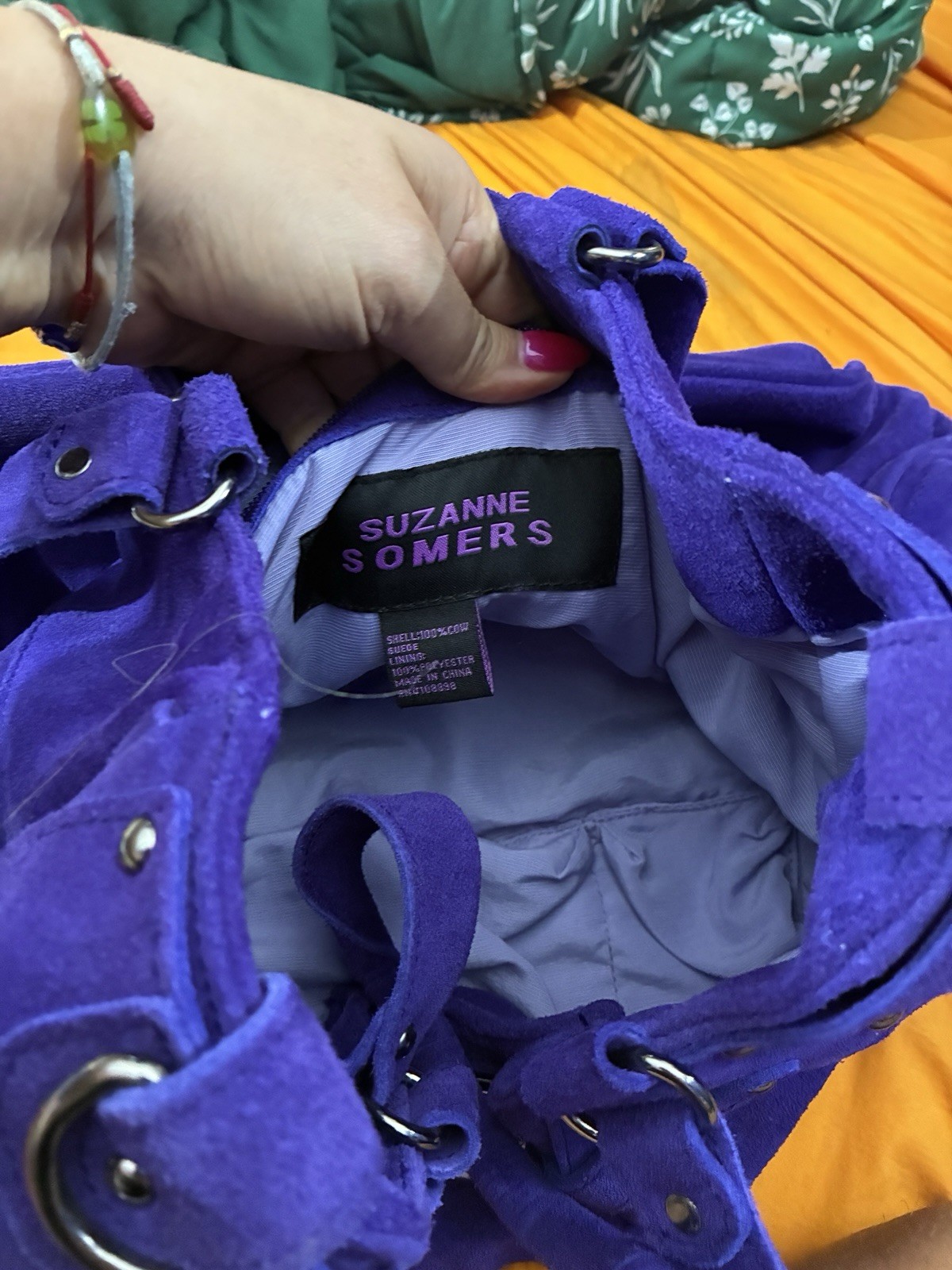 SUZANNE SOMERS PURSE PURPLE SUEDE LARGE