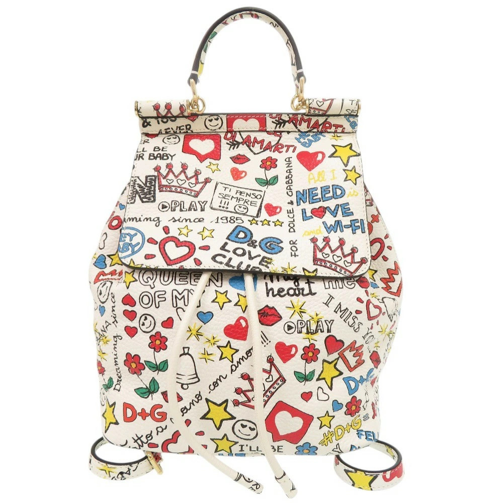 Dolce and Gabbana Sicily Multicolore Leather White Women’s Bag #LTB829