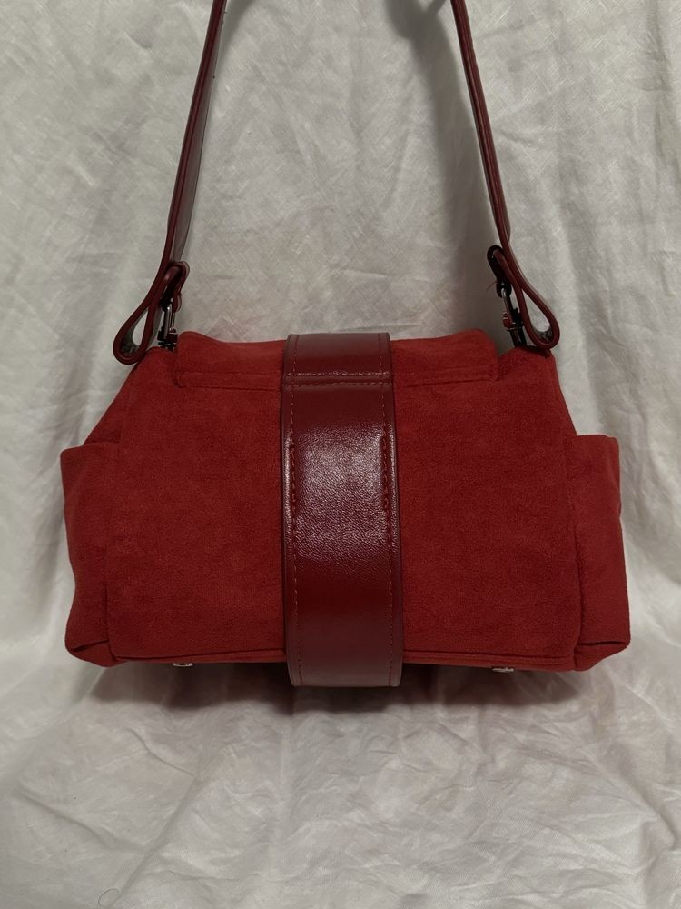 Vivienne Westwood Hazel Treasure Handbag Suede Leather Burgundy F/S JP [DDP]