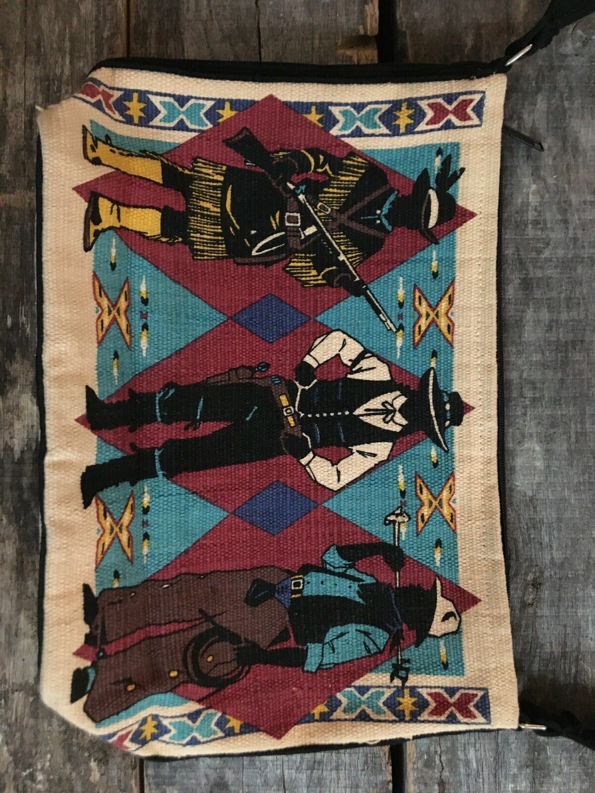 Vintage El Paso Saddle Company Southwestern Tote Bag Purse Handbag Cowboys