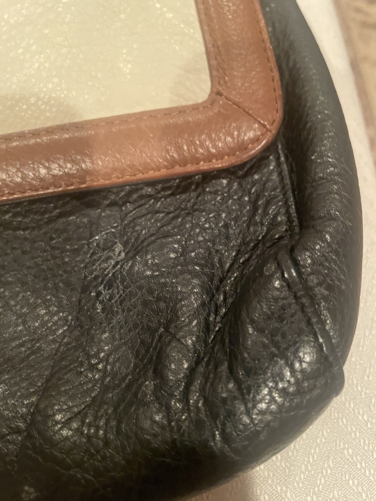 Emma Fox Tritone Leather Shoulder Handbag 12”X 8.5”
