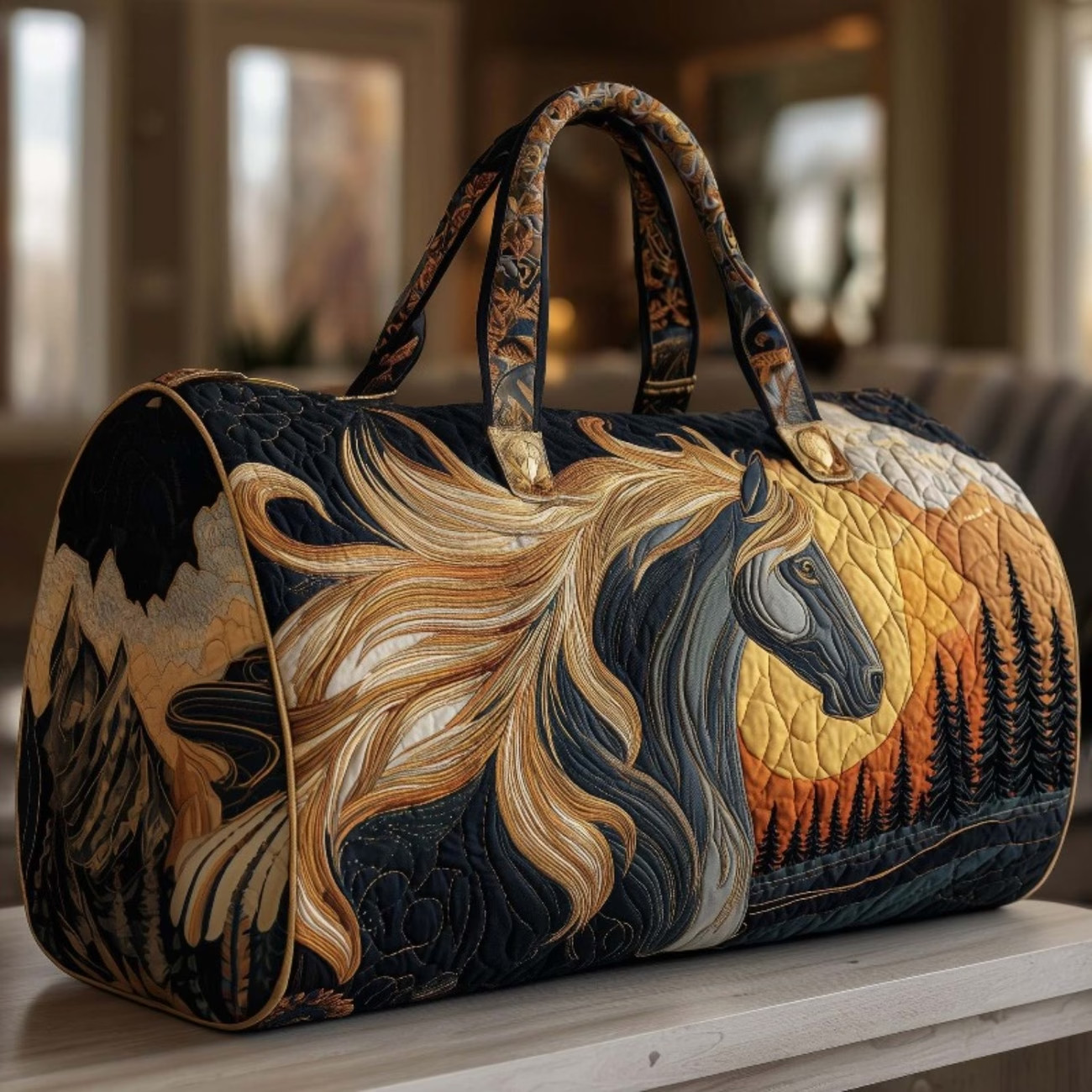 Western Cowgirl HORSE Pocketbook W/MATERIAL STRAPS